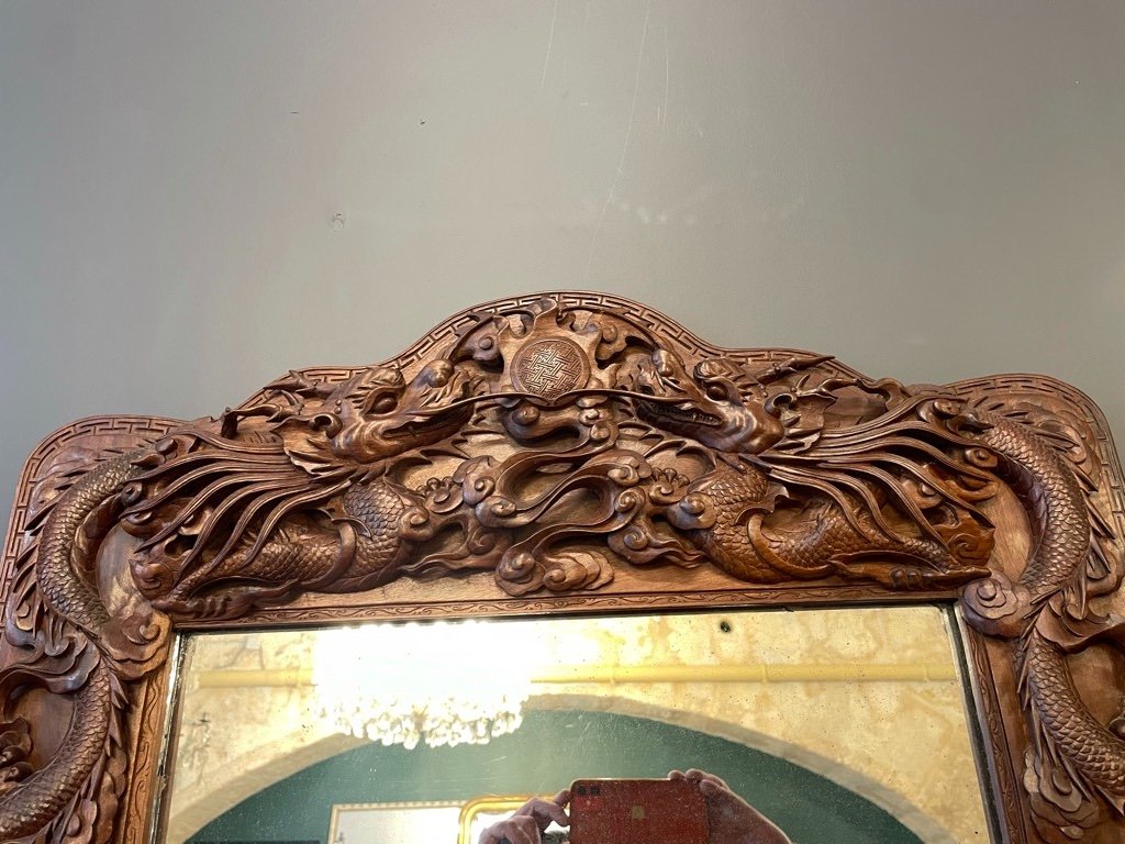 19th Century Indochinese Mirror 99 X 68 Cm-photo-4