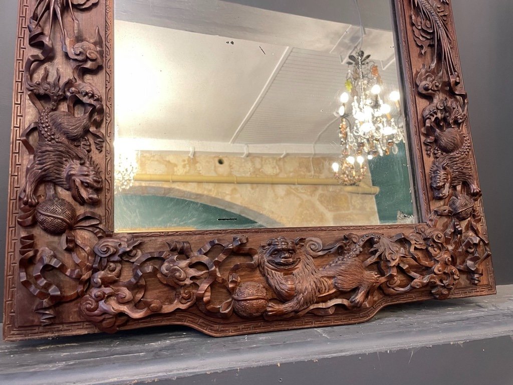 19th Century Indochinese Mirror 99 X 68 Cm-photo-6