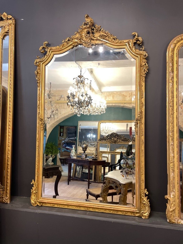 Rocaille Style Mirror Late 19th Century 179 X 112 Cm-photo-2