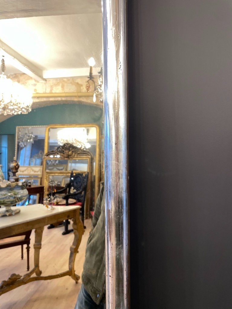 19th Century Silver Bistro Mirror 170 X 109 Cm-photo-2