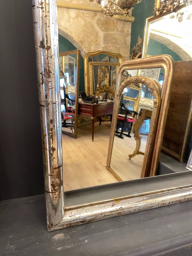 19th Century Silver Bistro Mirror 170 X 109 Cm-photo-3