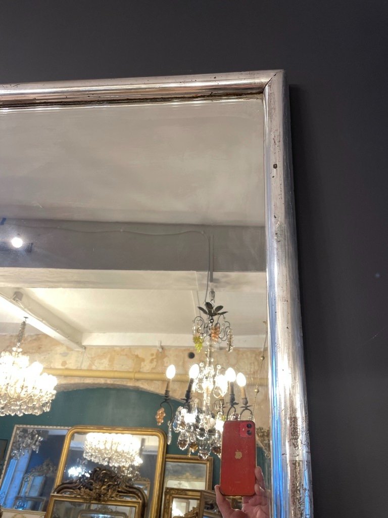 19th Century Silver Bistro Mirror 170 X 109 Cm-photo-4