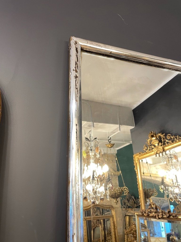 19th Century Silver Bistro Mirror 170 X 109 Cm-photo-6