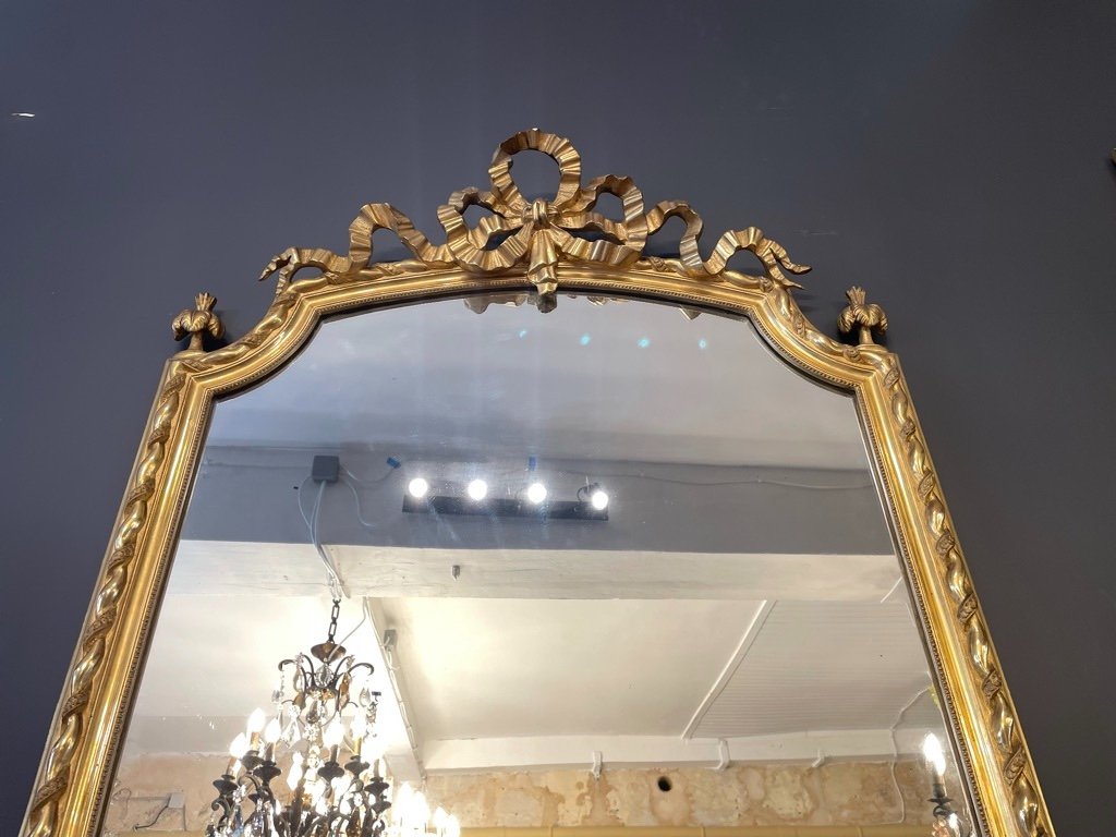 1900 Mirror With Tied Ribbon 173 X 94 Cm-photo-3