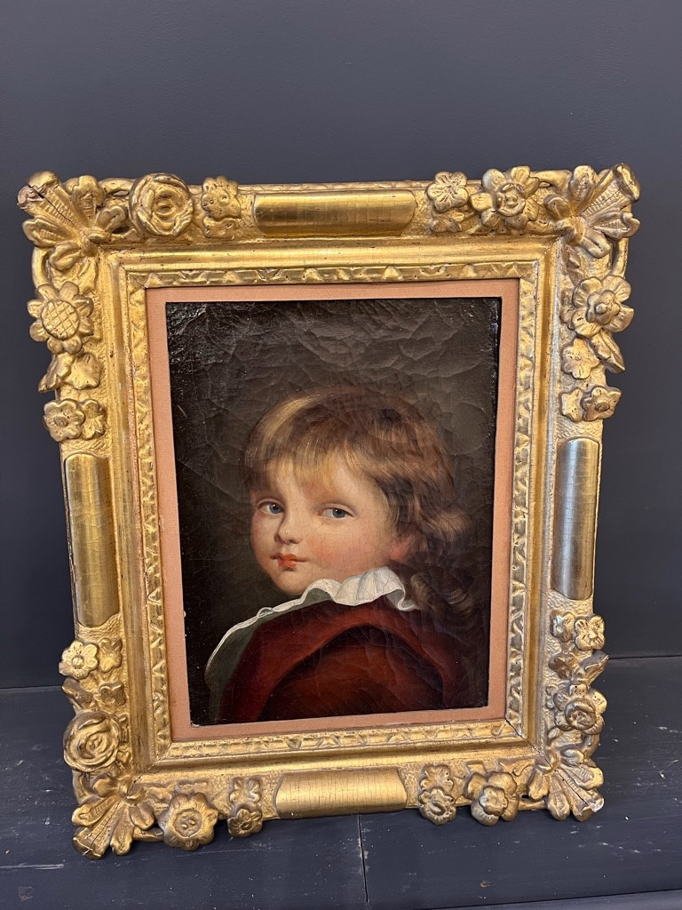 Oil On Canvas, Late 18th Century, Portrait Of A Child 