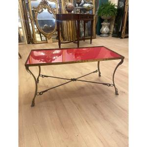 1950s Gilt Bronze Coffee Table, Cord Spacer