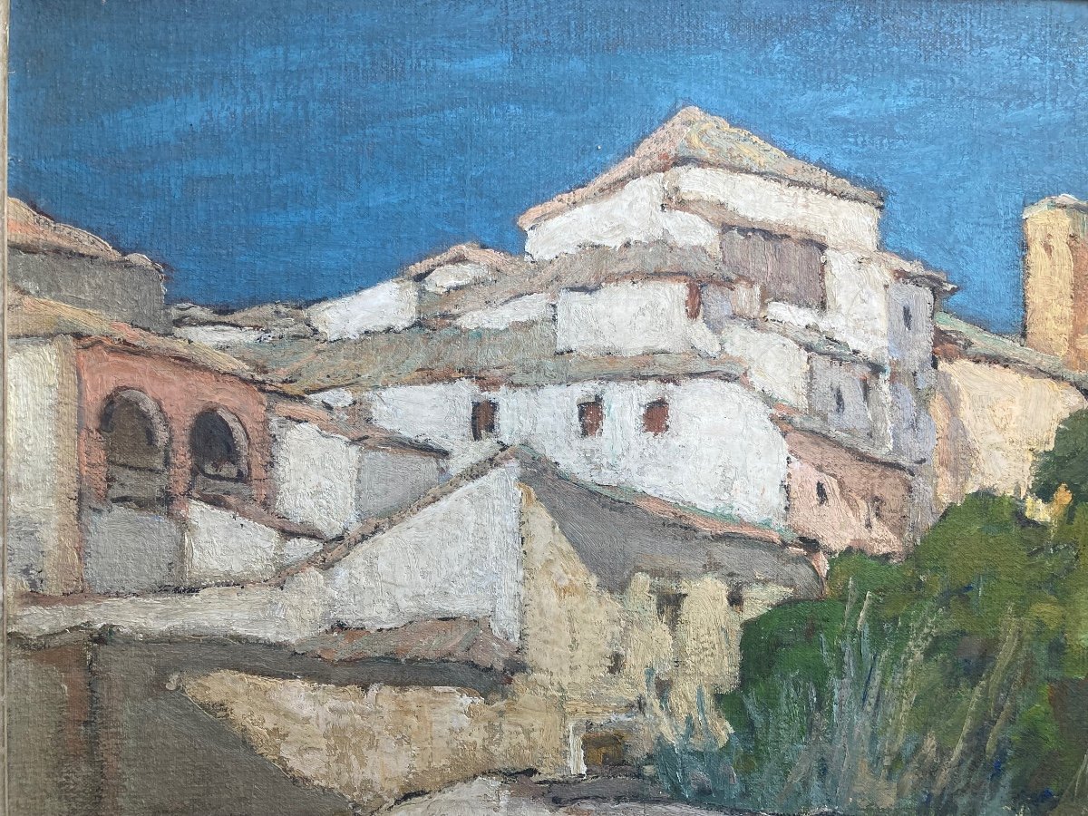 Toledo. Oil On Canvas By Georges Gobo. (san Francisco 1876- Rézé 1958).-photo-4