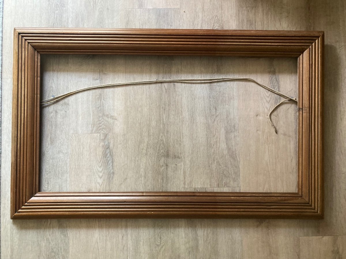 Important Frame In Solid Natural Walnut.-photo-3