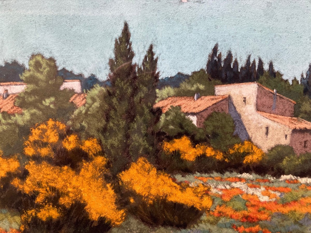 Anne-marie Ruggeri. Paysage Provençal.xxeme Siècle.-photo-1