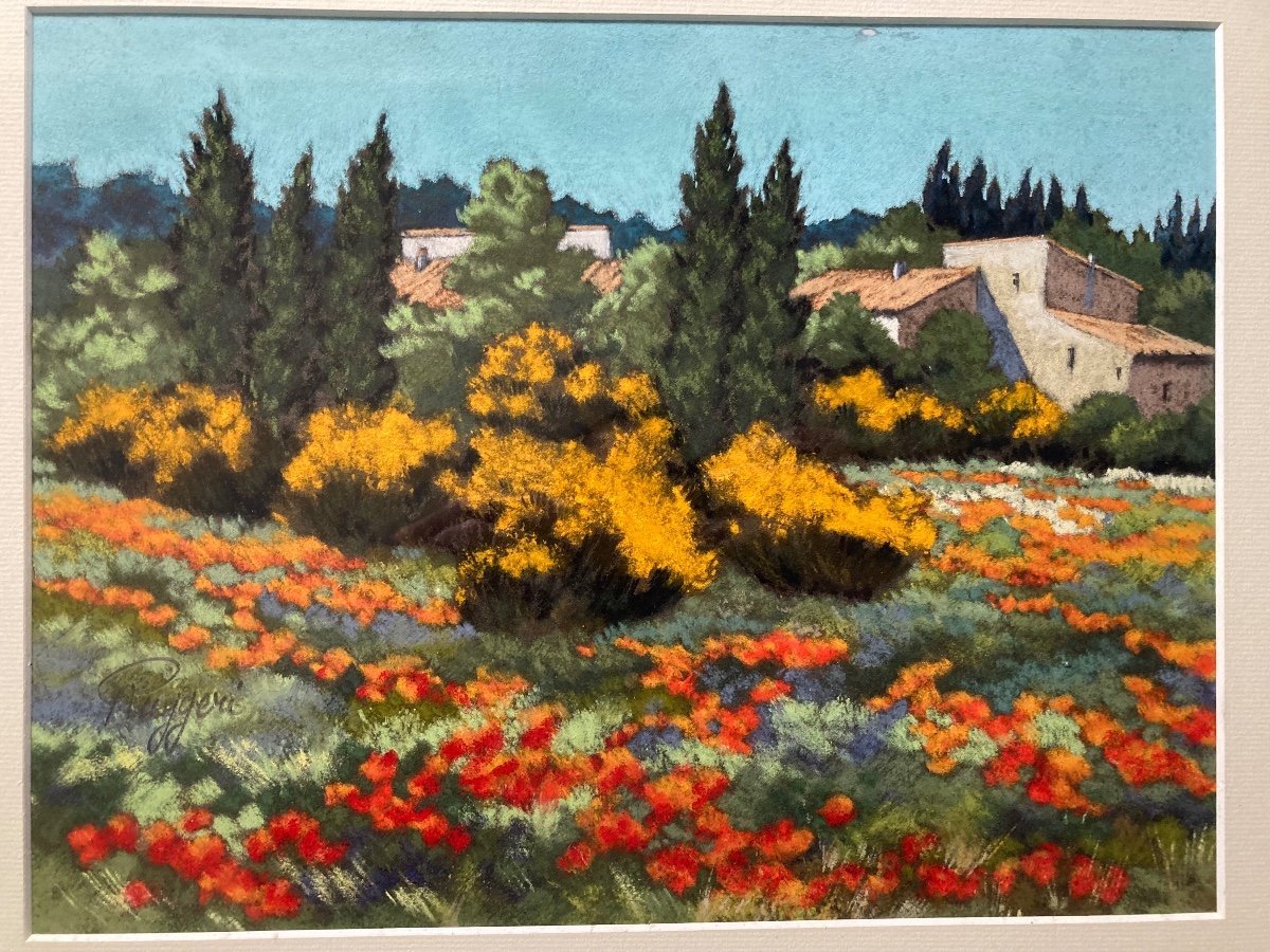 Anne-marie Ruggeri. Paysage Provençal.xxeme Siècle.-photo-7