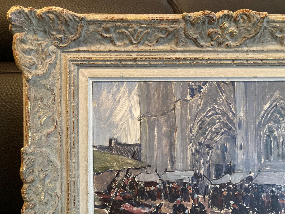 Animated Scene In Front Of A Church In Brittany. Signature To Be Identified. -photo-6