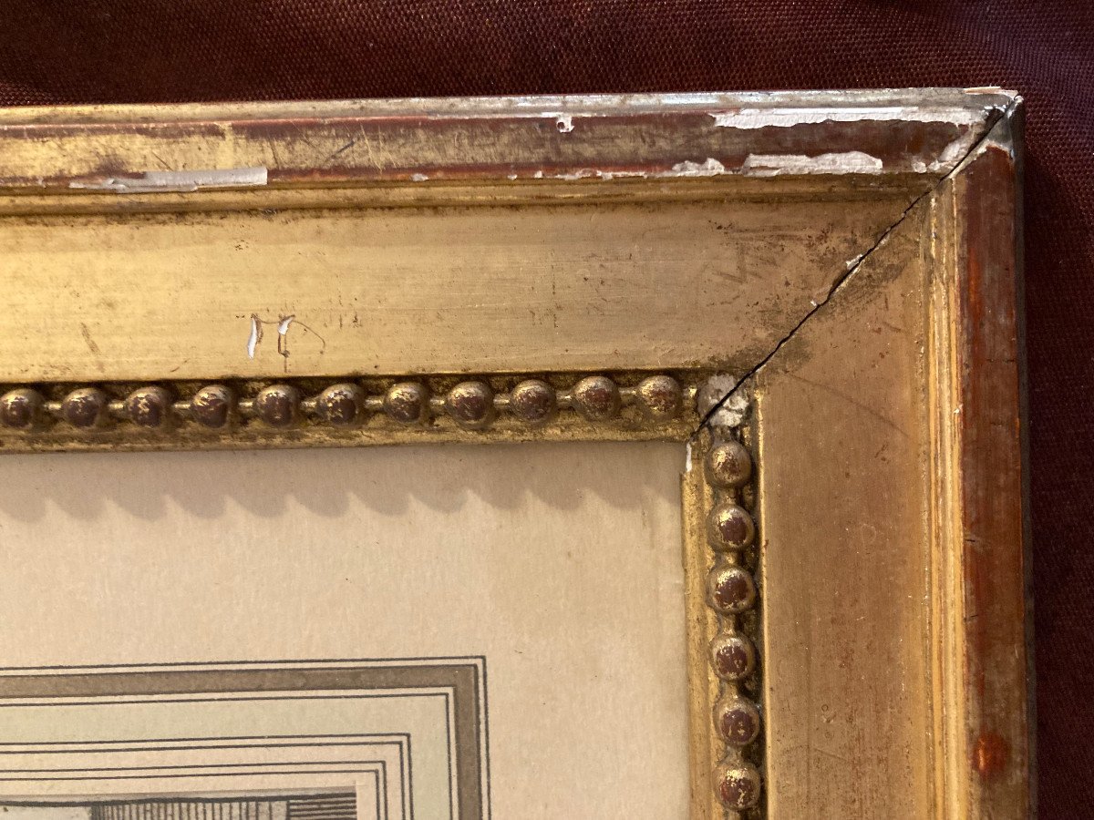 Pair Of 19th Century Louis XVI Style Gilded Wood And Stucco Frames. -photo-1