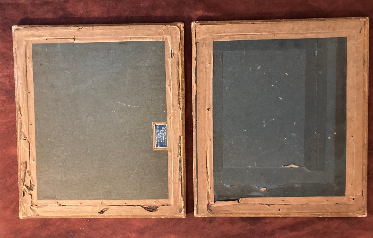 Pair Of 19th Century Louis XVI Style Gilded Wood And Stucco Frames. -photo-5