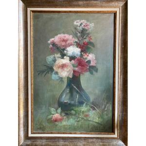 Bouquet Of Flowers. Paul Theodore Poirier. Nineteenth Century.