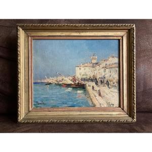 Pretty Little Canvas. Signed Mediterranean Port?