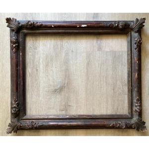 18th Century Frame In Finely Carved Gilded Wood.