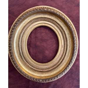 19th Century Oval Frame. Original Gilding.