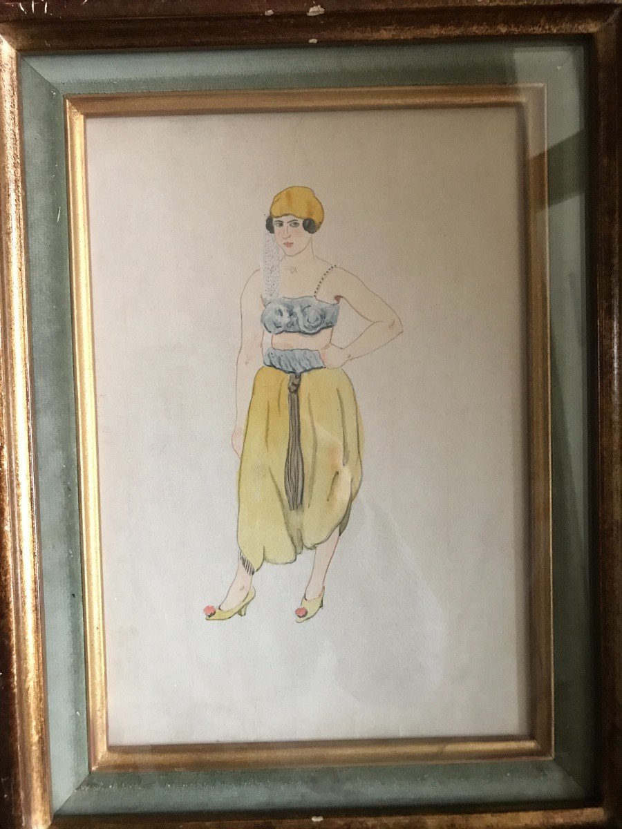 Jean Gabriel Domergue: Dress Study. Many Provenance Drawing