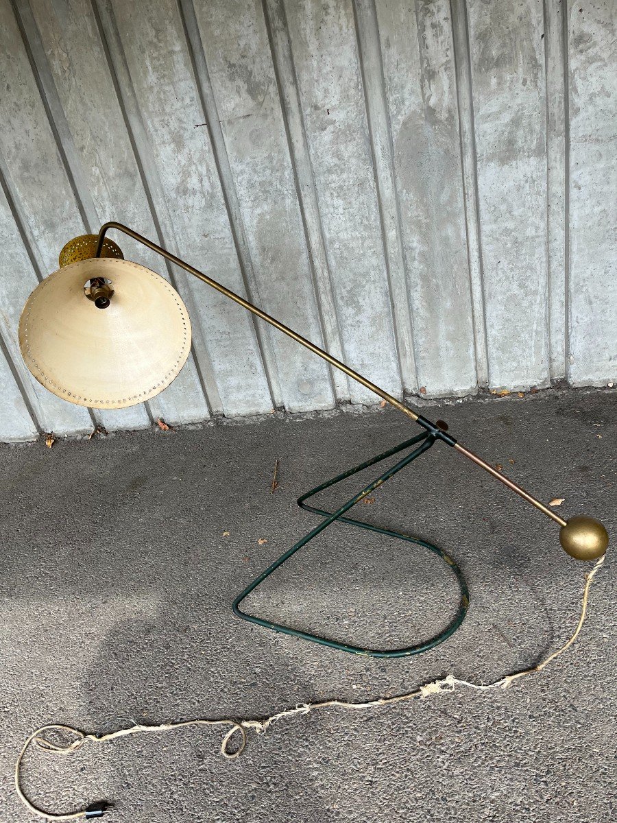 Rare Floor Lamp 1950 Balancier Dlg Mathieu, Guariche-photo-4