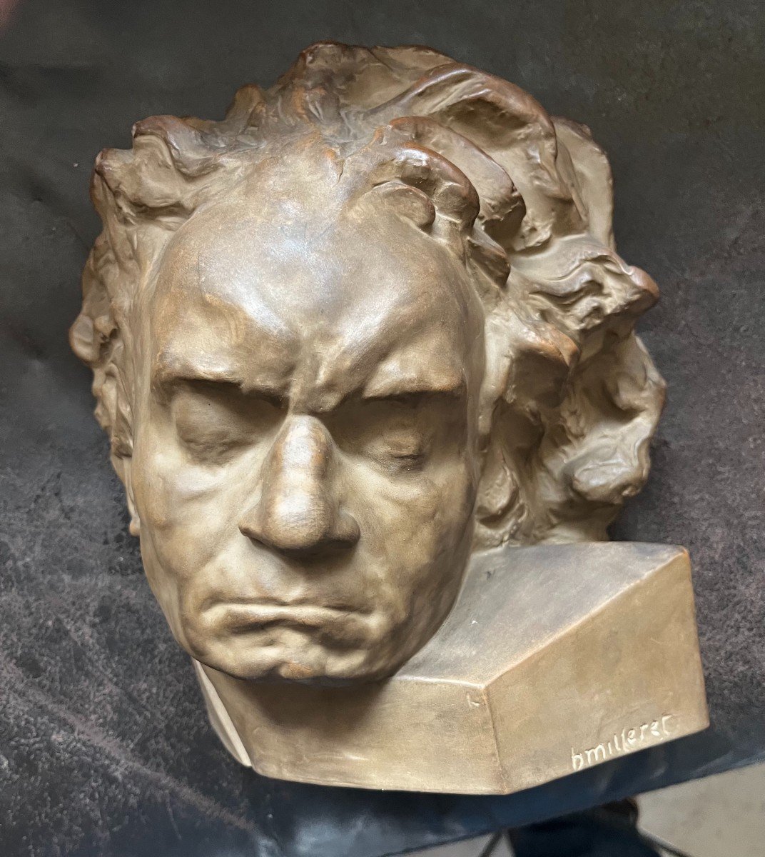 Bernard Milleret (1883-1957) And Manufacture Nationale De Sevres "head Of Beethoven" Stoneware