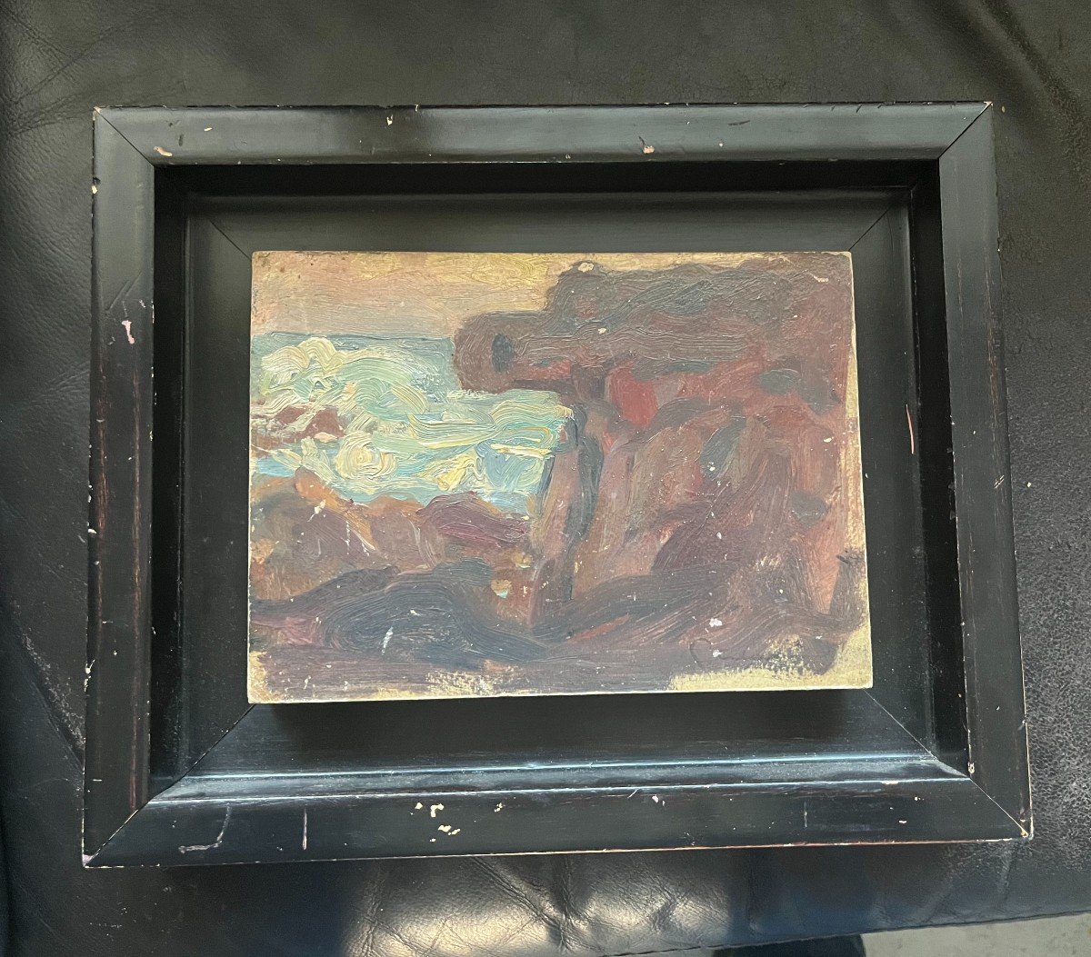 Pierre Combet-descombes (1885-1966): Framed Oil Lyonnaise School-photo-2