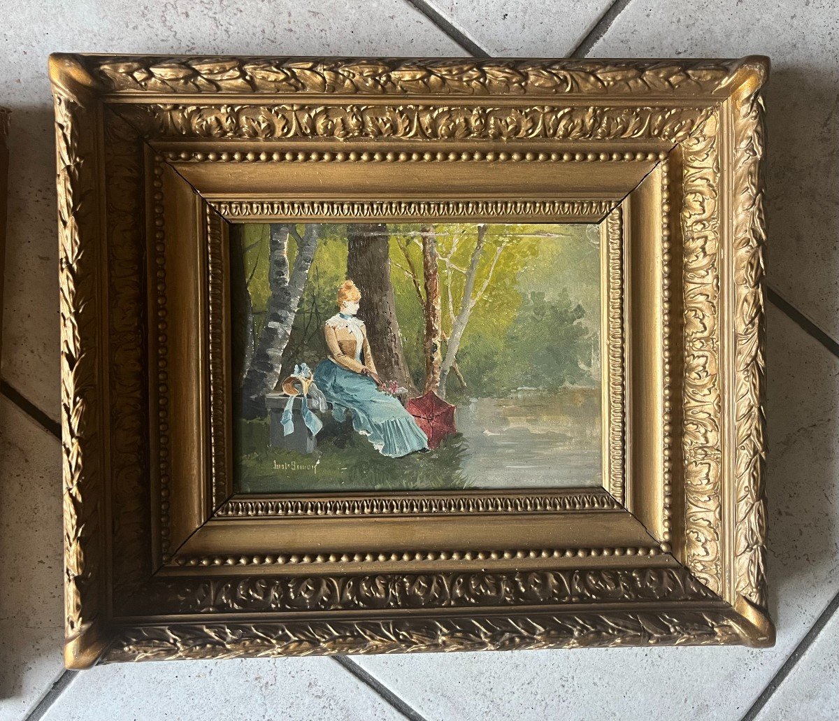 Pair Of Oils On Panels Signed "just Simon" Circa 1900. Framed 