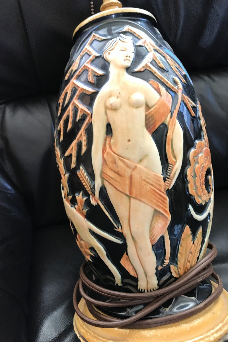 Art Deco Earthenware Lamp 1930