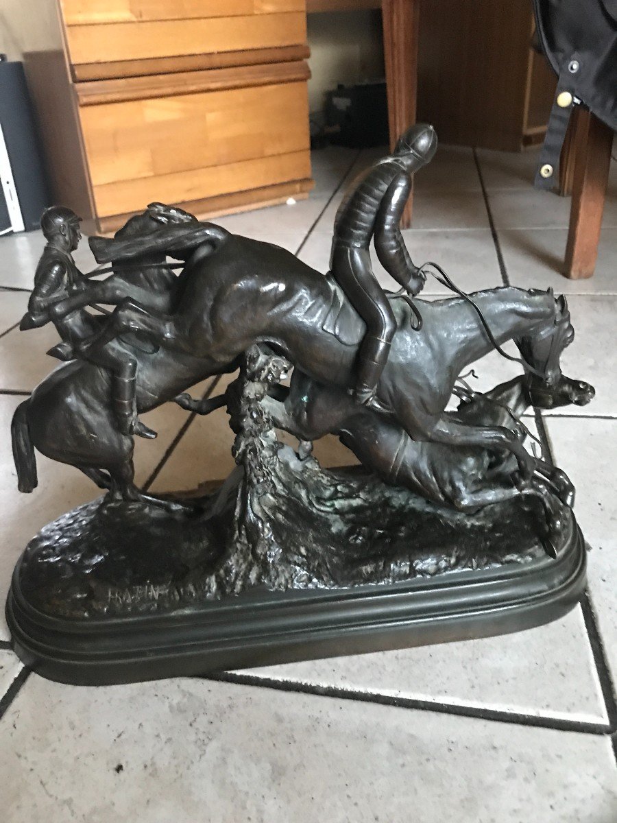 "hurdle Race" Bronze By Christophe Fratin (1801-1864)-photo-4