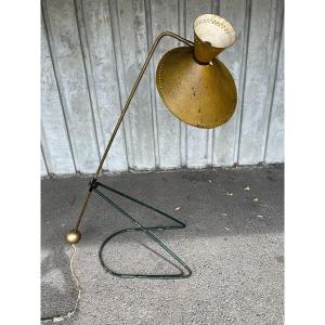 Rare Lampadaire 1950 Balancier Dlg Mathieu , Guariche