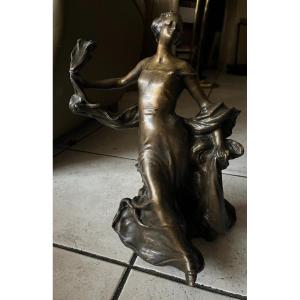 Rare Art Nouveau Bronze 1900 "loie Fuller" Signed