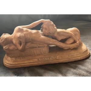 Rate Original Erotic Terracotta "lesbians" By Lorenzo Bozzi (1864-?) 