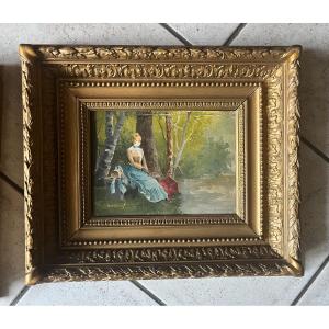 Pair Of Oils On Panels Signed "just Simon" Circa 1900. Framed 