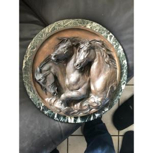 TRES beau bronze   "chevaux"   19 -ème signé 