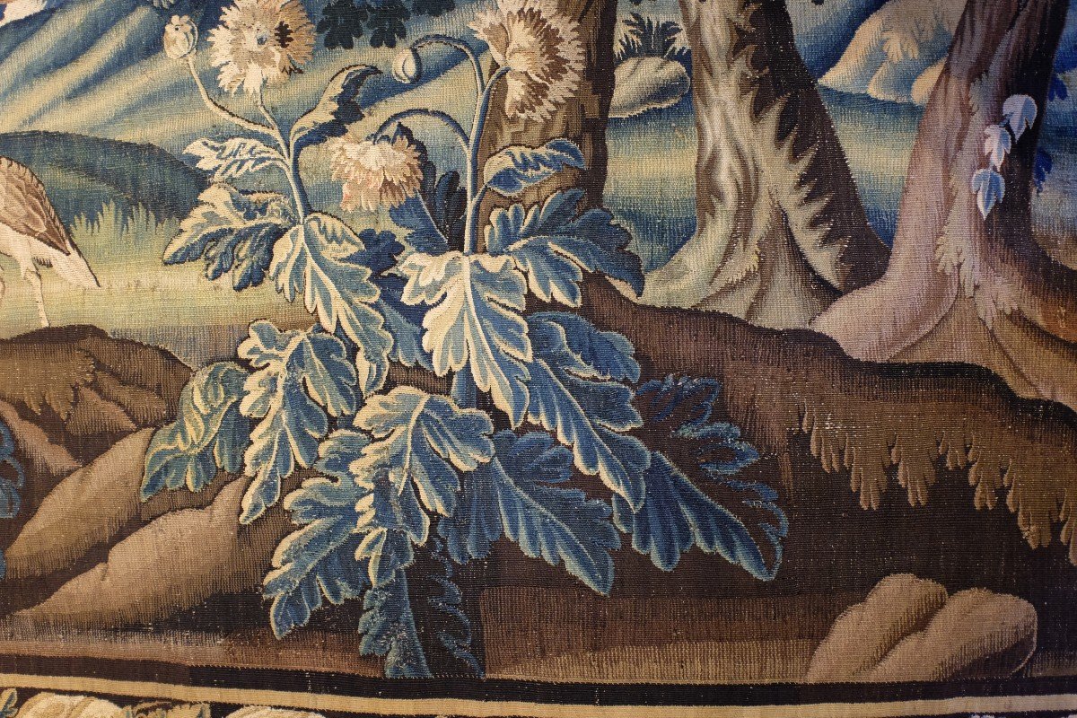 Tapisserie Aubusson Verdure  avec un port d'époque Louis XV-photo-2