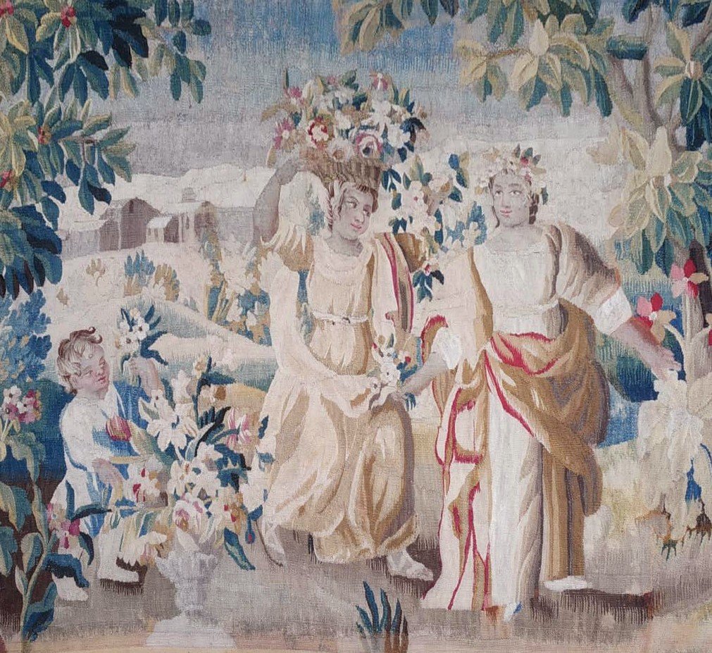 Aubusson Felletin Tapestry Spring Louis XVI Period -photo-2