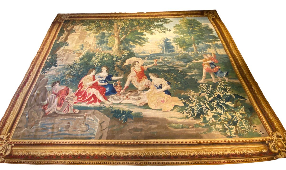 Tapisserie Bruxelles, Scène Champêtre  d'époque Louis XV -photo-2