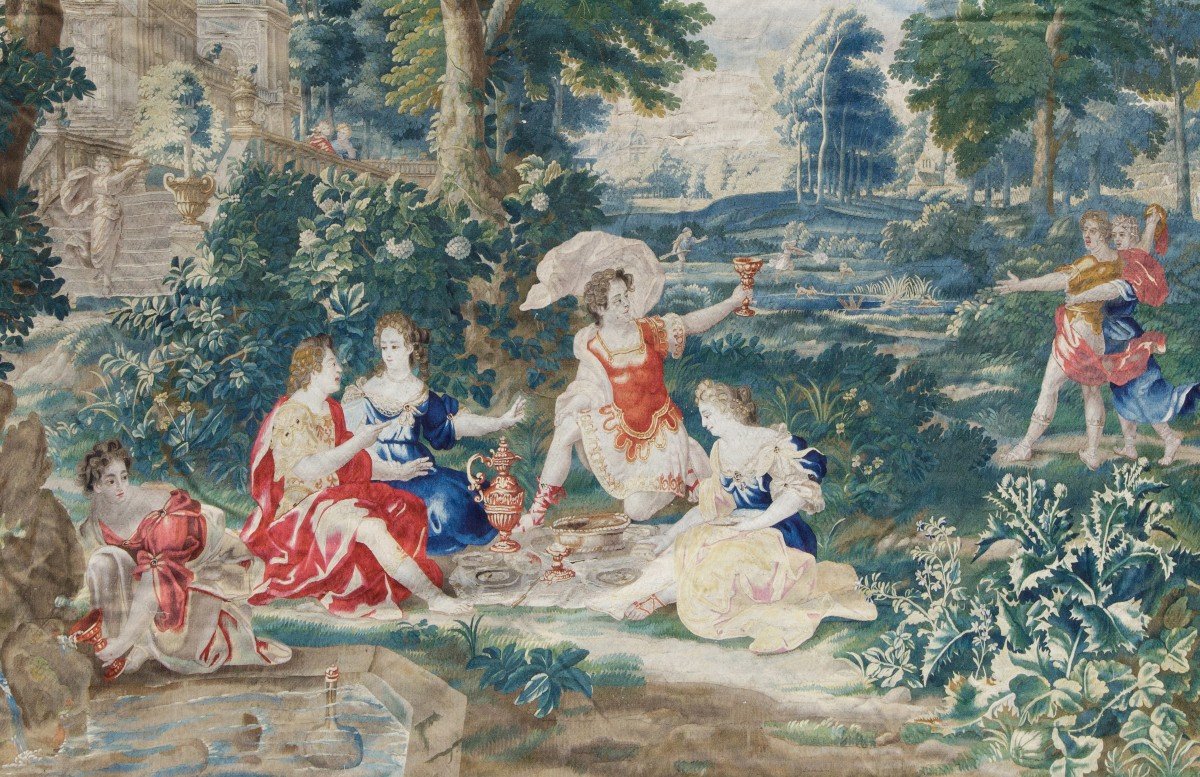 Tapisserie Bruxelles, Scène Champêtre  d'époque Louis XV -photo-3