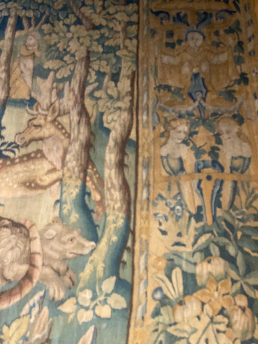 Tapestry Hunting Scene The Bestiary Louis XIII Period-photo-1