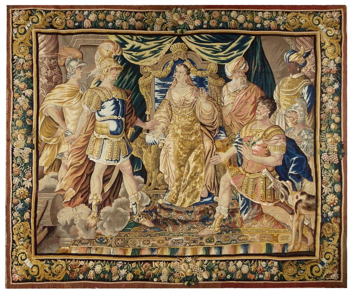 Tapisserie Aubusson XVII Siècle Enée Et Achate Se Présentant à Didon