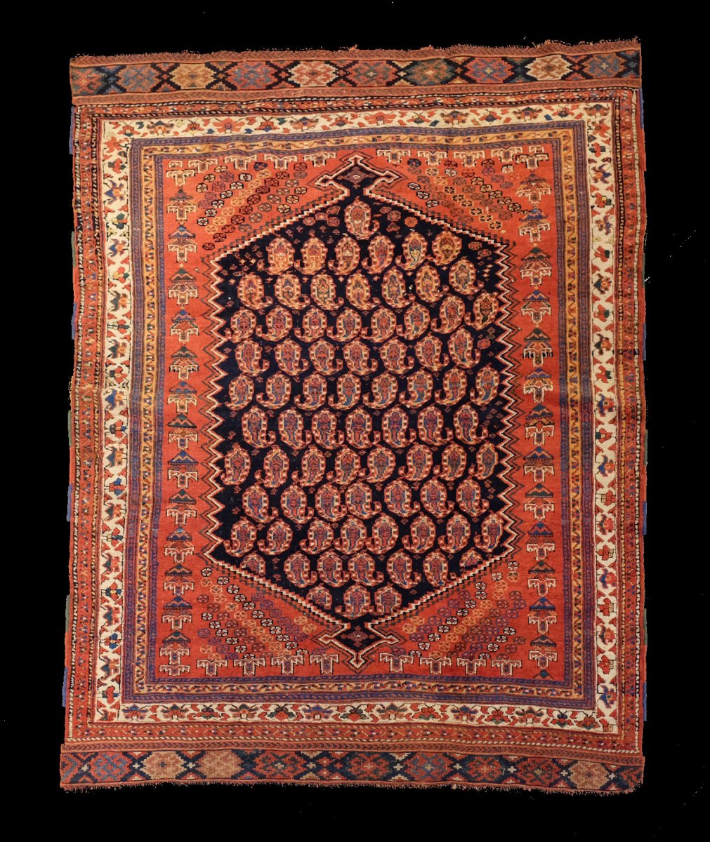 Tapis Afchar Perse Vers 1880 