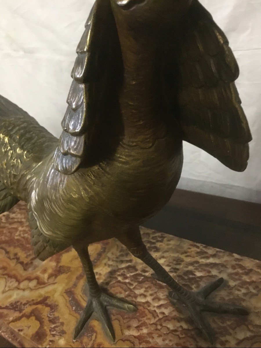 Large Art Deco Bronze Of A Pheasant-photo-3