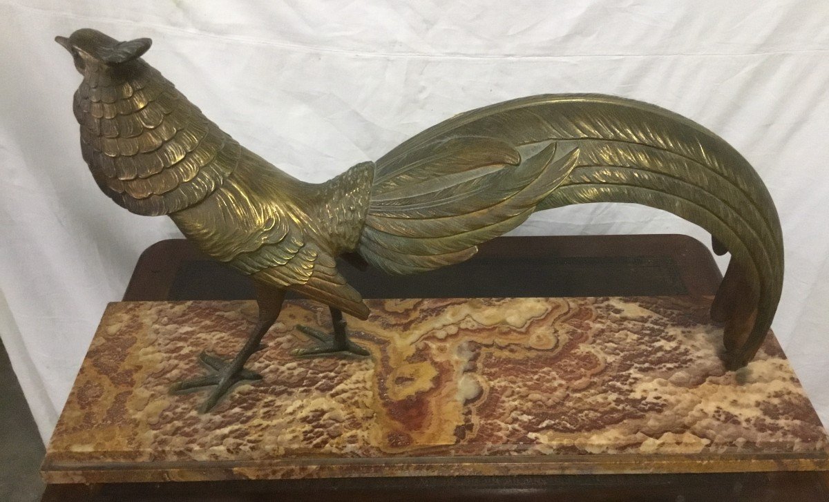 Large Art Deco Bronze Of A Pheasant-photo-6