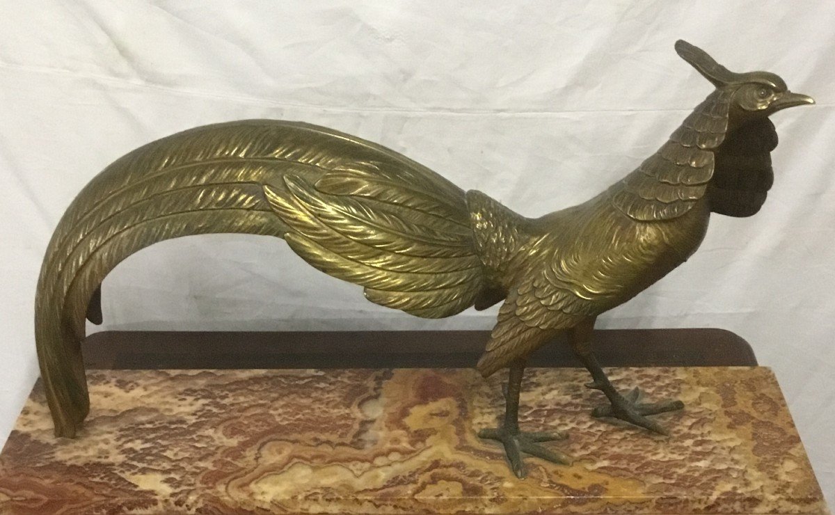 Large Art Deco Bronze Of A Pheasant