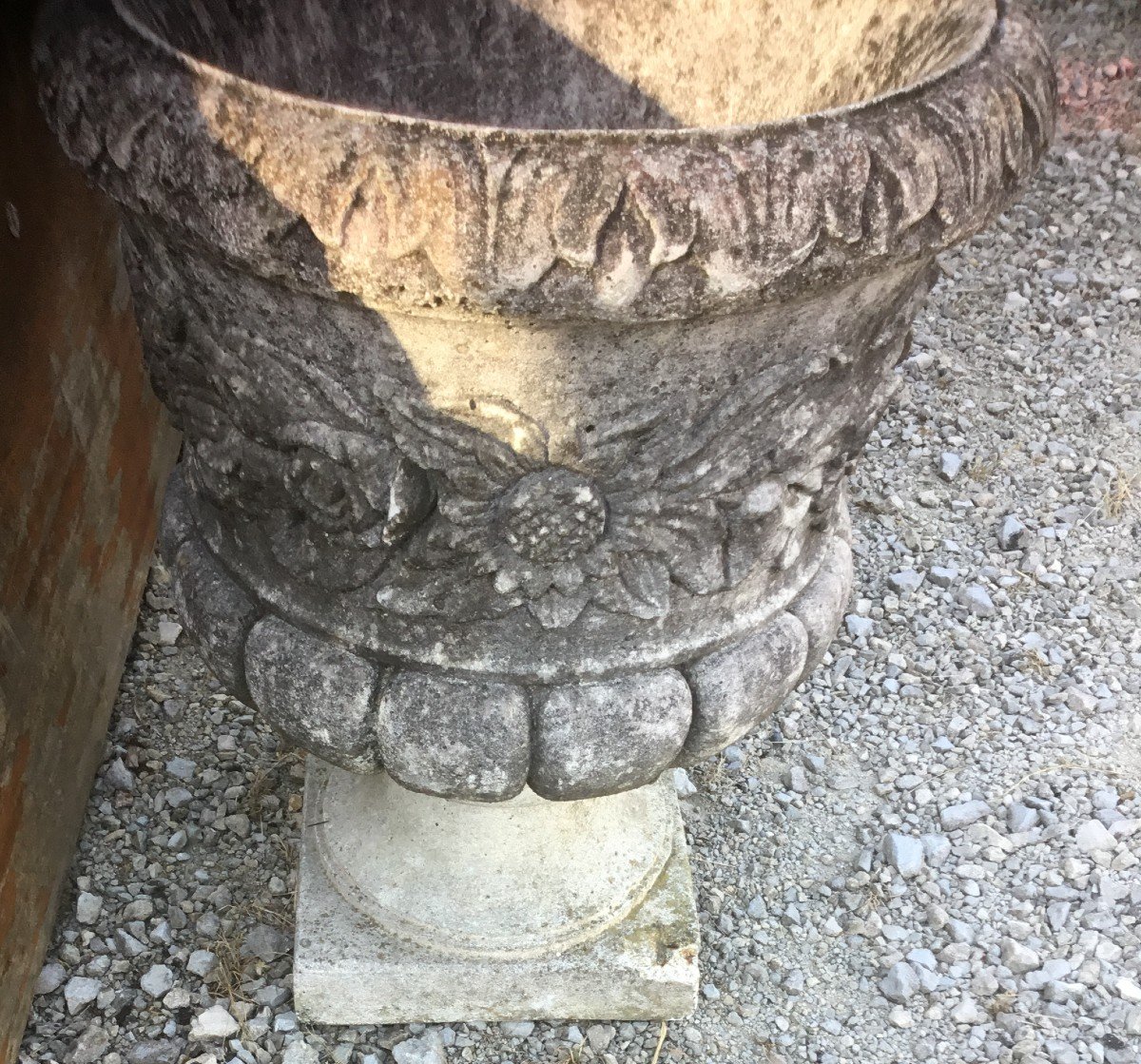 Pair Of Reconstituted Stone Vases-photo-2