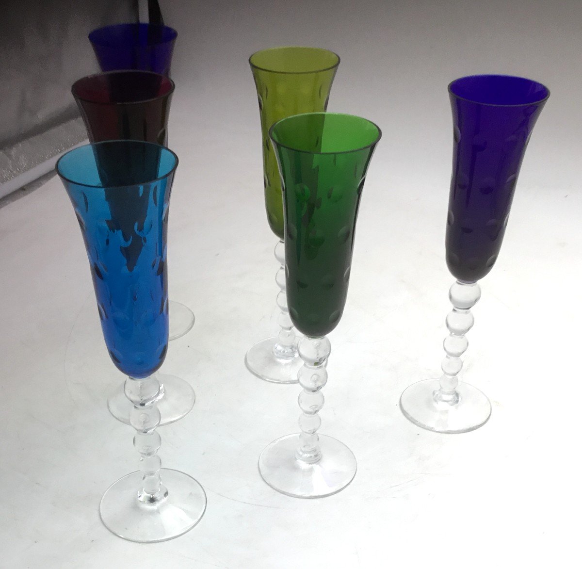 6 St Louis Crystal Flutes-photo-2