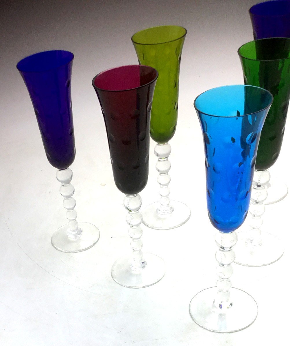 6 St Louis Crystal Flutes-photo-3