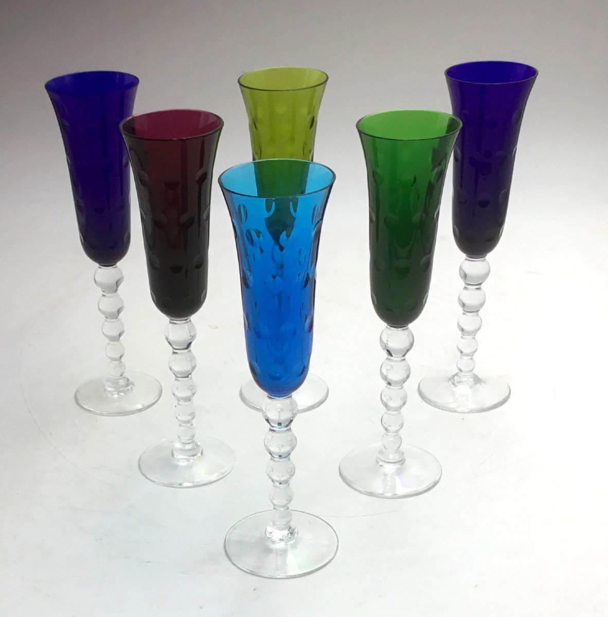 6 St Louis Crystal Flutes