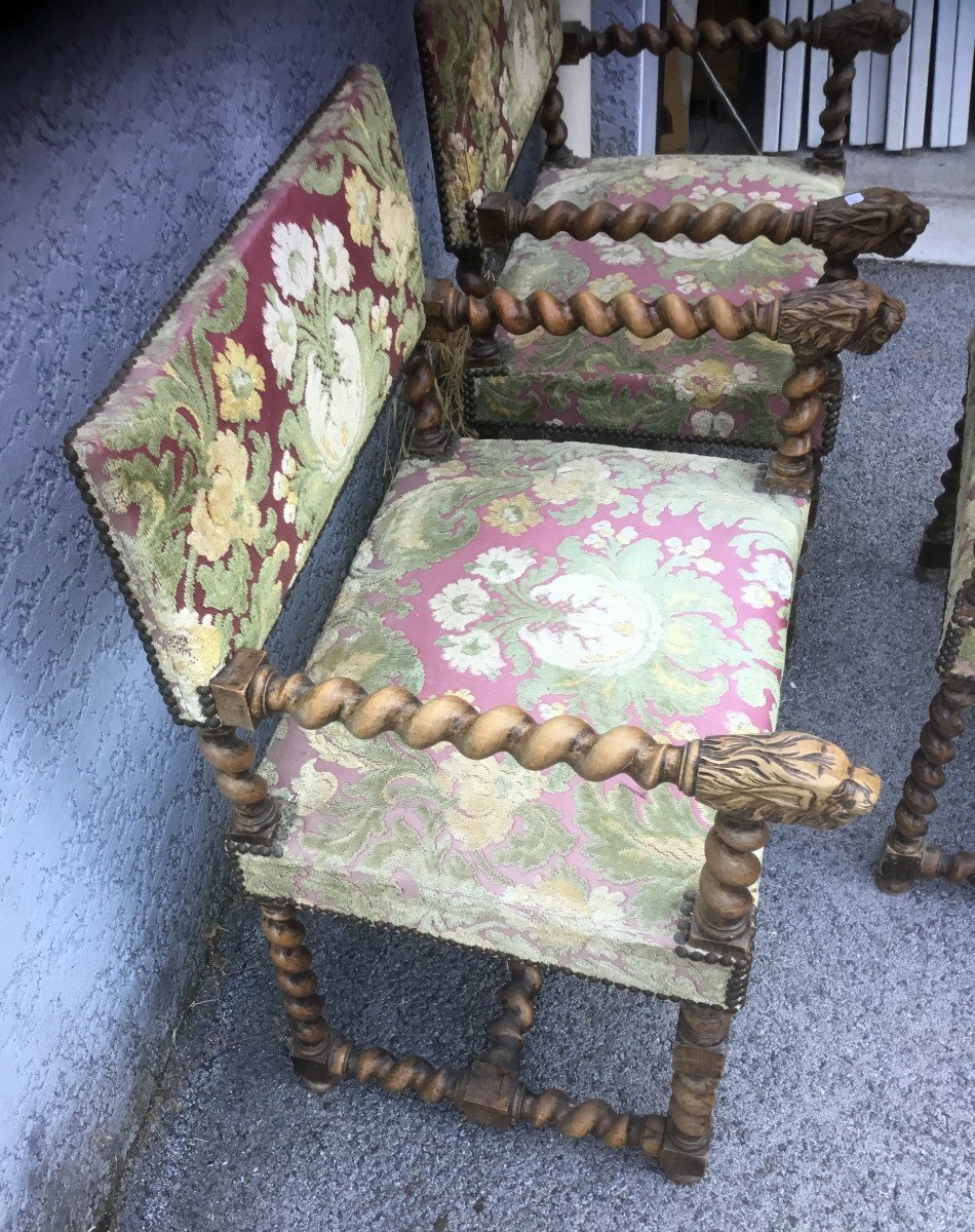 3 19th Century Armchairs -photo-4