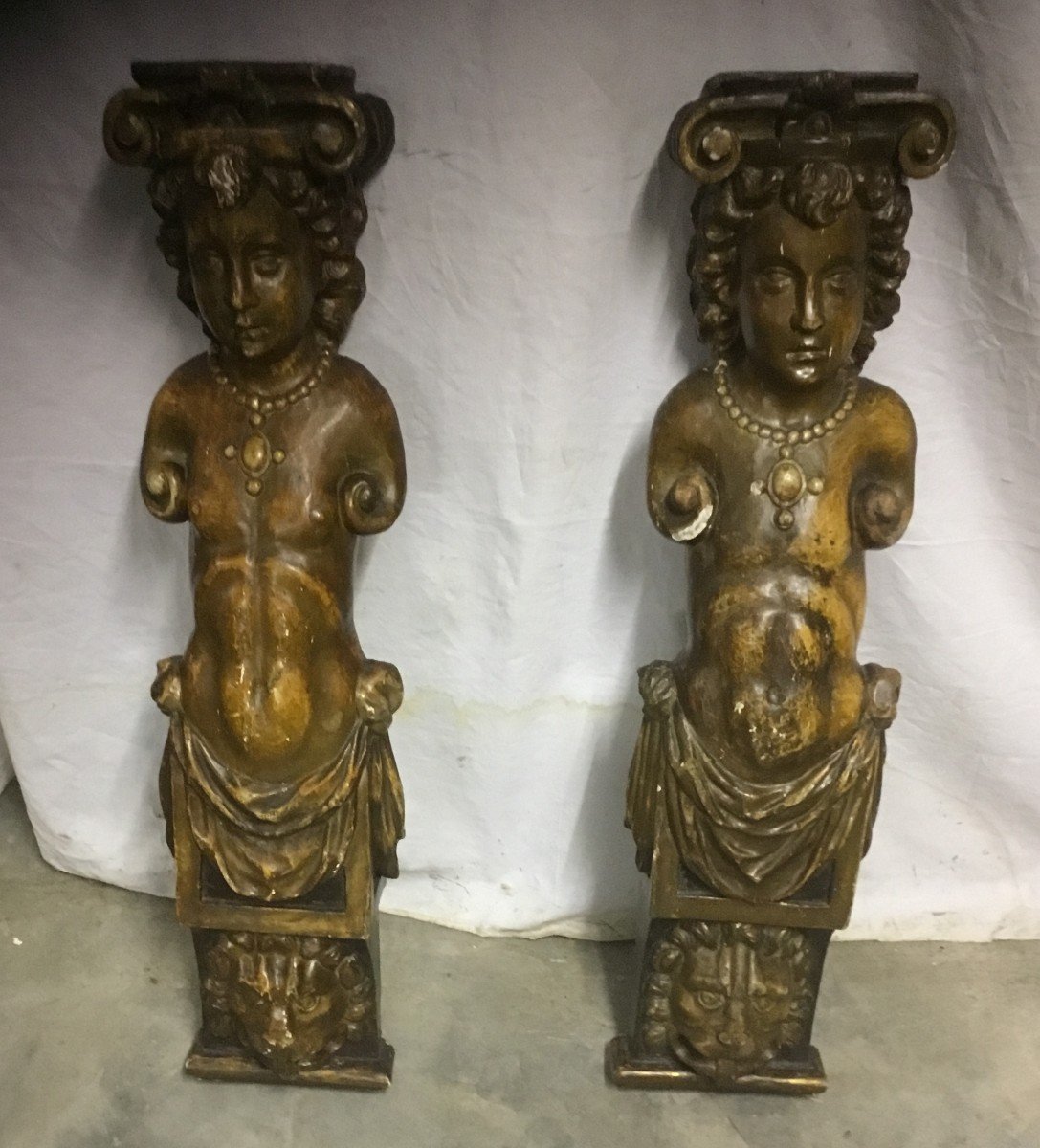 Pair Of Caryatids 18th Century