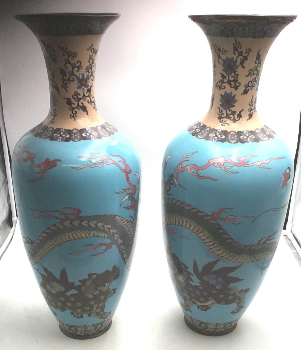 Pair Of Cloisonne Vases-photo-4